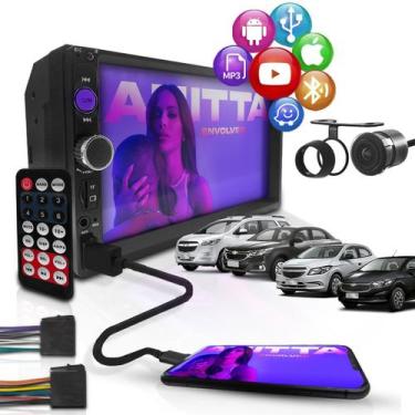 Imagem de Kit Central Multimídia Mp5 2 Din Onix Cobalt Spin Prisma Com Espelhame