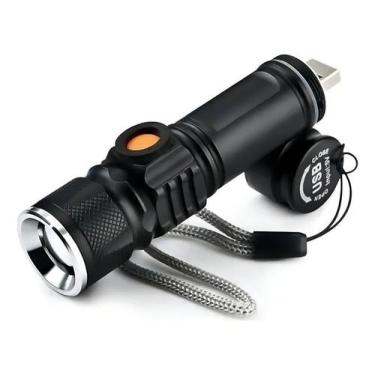Imagem de Mini Lanterna Tática com Zoom Led Profissional Usb Recarregá - Lintian
