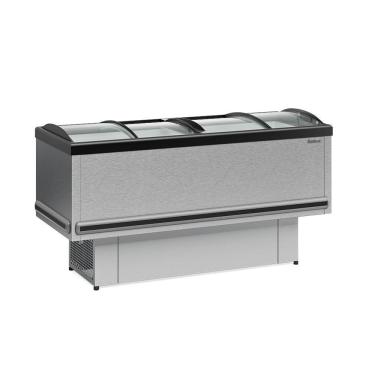Imagem de Ilha Plus Dupla Ação Vidro Curvo Gesv190c Inox 110V Gelopar