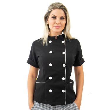 Imagem de Dolmã chef cozinha feminina manga curta