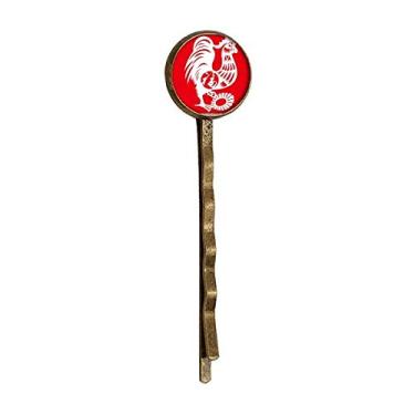 Imagem de Ano do Galo Animal China Zodíaco Retro Metal Hair Bobby Pin Headwear