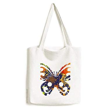Imagem de Flower in Butterfly Art Deco Gift Fashion Tote Canvas Bag Shopping Satchel Casual Bolsa