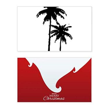 Imagem de Contorno de coqueiro, planta, férias, férias, Natal, cartão de parabéns, mensagem de Natal