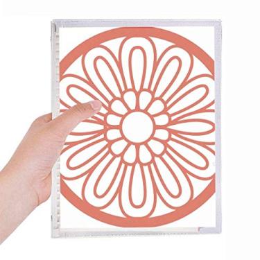 Imagem de Caderno chinês chinês com estampa de flor vermelha tradicional com folhas soltas diário recarregável