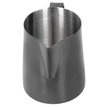 Imagem de Copo de espuma, jarro de espuma, jarro de café, arte de café, durável para café, hotel, restaurante casa (titânio preto, 350 ml)