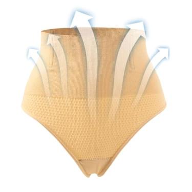 Imagem de Modelador de tanga de cintura alta - Calças respiráveis modeladoras para levantamento de bunda - Calça tanga modeladora respirável, calcinha modeladora de corpo, roupa íntima elástica de Pinnkl