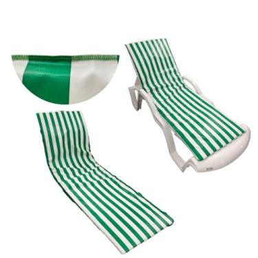 Imagem de Colchonete Almofadado De Espreguiçadeira P/Piscina Listrado Verde