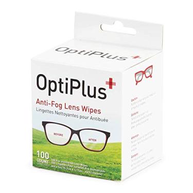 Imagem de OptiPlus Anti Fog Lens Wipes l Pre-Moistened l Cleaning Wipes for Glasses, Computer & Laptops Screens, Smart Phones, Optical Lens, Goggles, and Watch Screen l Quick-Dry & Scratch-Free l 100 Count