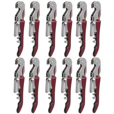 Imagem de RECUTMS 12 pacotes abridor de saca-rolhas de vinho a granel de aço inoxidável dobrável para cerveja ou abridor de garrafas, cortador de folha serrilhada, perfeito para bares, restaurantes, família,