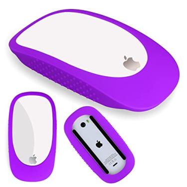 Imagem de AKSHFETH Protetor de silicone para Apple Magic Mouse, capa para iMac Magic Mouse - Capa protetora antiqueda (Roxo)