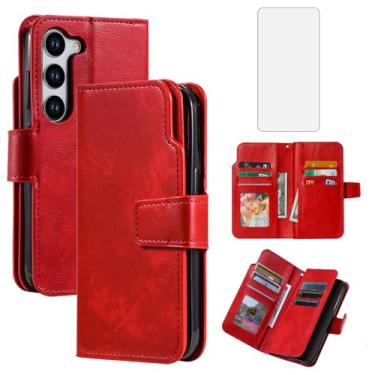 Imagem de Asuwish Capa de telefone para Samsung Galaxy S23 5G capa carteira com protetor de tela de vidro temperado flip porta-cartão de crédito slot suporte bolsa fólio TPU Cell S 23 23S GS23 G5 SM-S911U 6,1