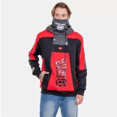 Imagem de Blusa Ecko Moletom Unltd Lançamento Com Máscara Preto e Vermelho-Masculino