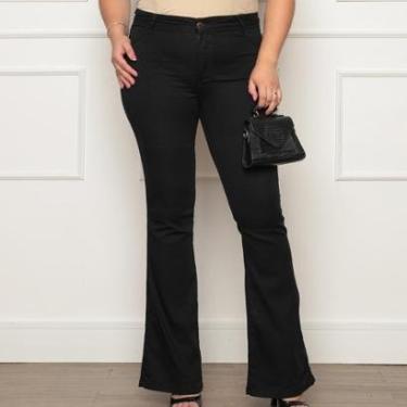 Imagem de Calça Flare Feminina Plus Size Preta Premium-Feminino