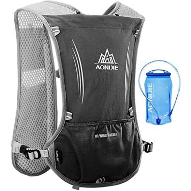 Imagem de Mochila de corrida leve de 5 litros, para esportes ao ar livre, trilha, maratona, caminhada, fitness, bolsa de hidratação para homens e mulheres com saco de 1,5 l ou chaleira de 500 ml
