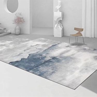 Imagem de Cinza Claro Abstrato Tapetes Sofá Cadeira Área Tapete Moderno Sala de Estar Decoração Tapete Quarto Cabeceira Grande Tapete de Chão, Flanela 10.200x250cm 78,7x98 pol.