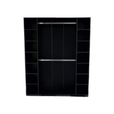 Imagem de Estante Armário Colmeia com 02 Cabideiros + 14 Nichos Expositor Organizador Closet Guarda Roupas Cor Preto