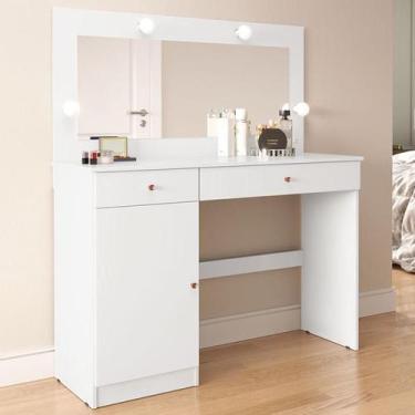 Imagem de Penteadeira Camarim Quarto Diamante 02 Gavetas e 04 Lâmpadas - Patrima