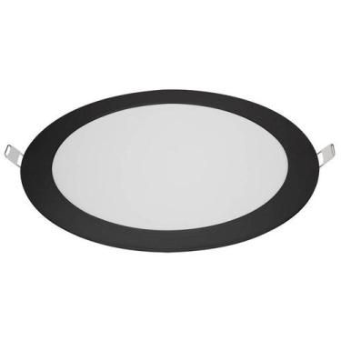 Imagem de Plafon Painel Led Embutir Redondo Preto 18w 22x22 6500k - Blumenau Ilu