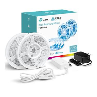 Imagem de Kasa Smart Faixa de luz LED, RGB, 10 m (2 rolos de 5 m) Fita LED Wi-Fi funciona com Alexa e Google Assistant, alto brilho, aparável, até 25.000 horas, garantia de 2 anos (KL400L10), multicolorido