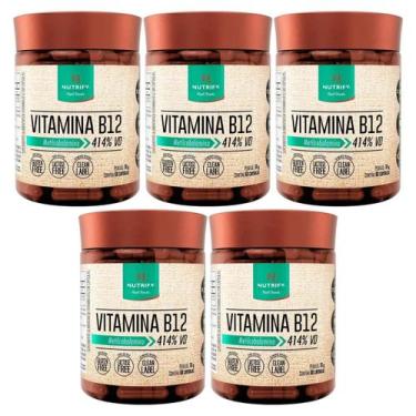 Imagem de Kit 5 Vitamina B12 Metilcobalamina 414% 60Caps Nutrify
