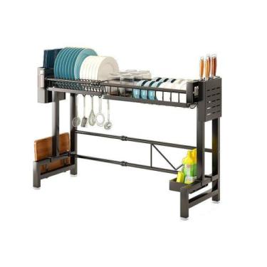 Imagem de Escorredor De Louça Kitchen Rack Aço 60cm/95cm Ajustável - MC, Preto
