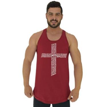 Imagem de Regata Longline Estampada Masculina MXD Conceito Crucifixo Motivaciona