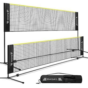 Imagem de BAGAIL Rede De Badminton, Rede De Vôlei Infantil Ajustável Em Altura, Rede De Nylon Dobrável, Rede De Tênis, Rede Pequena De Pickleball Para Jogos De Quintal E Uso Interno E Externo, Fácil Configuraçã