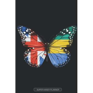 Imagem de Planner: British Gabonese Flag Combined Butterfly Flags Of Great Britain Gabon