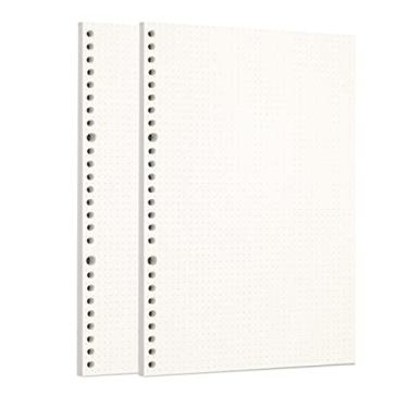 Imagem de Zelten Pacote com 2 refis de papel perfurado de folhas soltas pontilhadas B5, 120 folhas/240 páginas, para fichário de 26 furos, organizador pessoal, diário, agenda recarregável