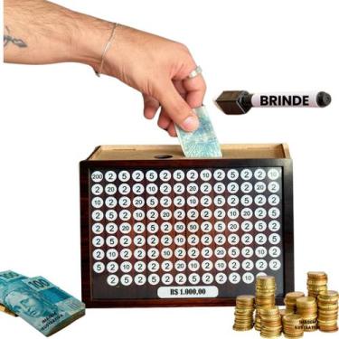 Imagem de Cofrinho Cofre Guardar Dinheiro Fácil Caixa Woodbox 1 mil Original  Re