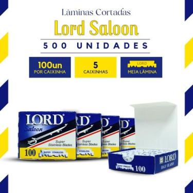 Imagem de 500 Laminas de Barbear Lord Saloon Cortada 5 Cxs Com 100