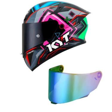 Imagem de Capacete KYT TT Course Ratthapark Play Preto Mais Viseira Camaleão