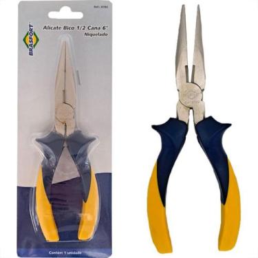 Imagem de Alicate Bico Meia Cana Brasfort 6'' Profissional Niquelado - 8792 - BR