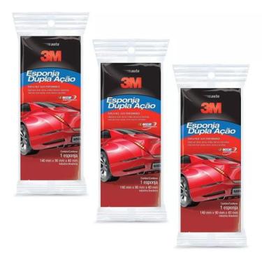 Imagem de Esponja Dupla Ação Alta Performance Automotiva 3m Kit 3 und.