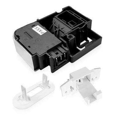 Imagem de WH01X27954 Interruptor de bloqueio da tampa da arruela compatível com a arruela de carga superior GE Hotpoint, substituição com trava da tampa da arruela e moldura de bloqueio da tampa da arruela,