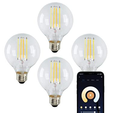 Imagem de Satco S11251/04 Starfish 4,5 Watts Lâmpada LED inteligente WiFi, compatível com Siri, Alexa, Google Assistant, SmartThings, 2700K-5000K, pacote com 4