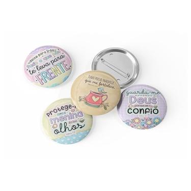 Imagem de kit com 4 Botons Broche Alfinete - Coleção Motivacional - Button, Pin