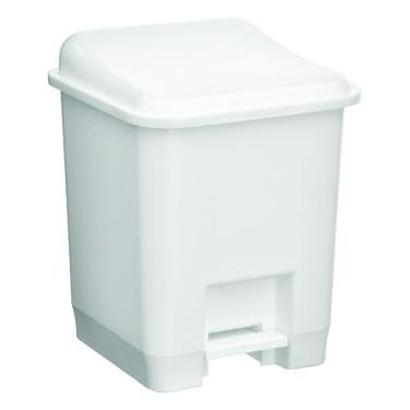 Imagem de Lixeira Quadrada Com Mecanismo De Pedal 14 Litros Branca - Plásticos S