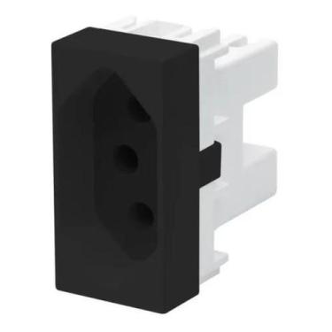 Imagem de Módulo Tomada Padrão Preto 10A/250V - Fame