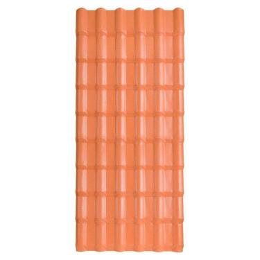 Imagem de Kit 10 Telhas Plan Pvc 1,98x0,88x1,6cm 6 Ondas Afort Marrom