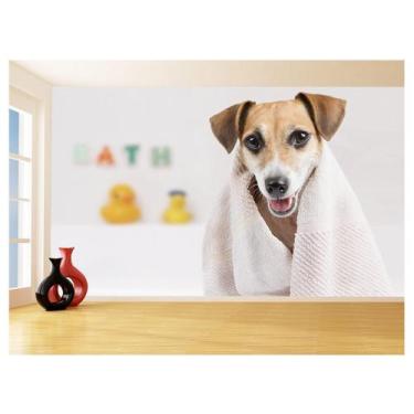 Imagem de Papel De Parede Animal Cão Petshop Banho Tosa 3,5M Anm397 - Você Decor