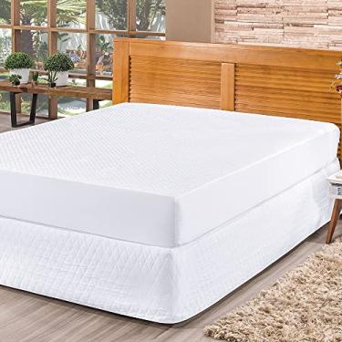 Imagem de Capa Protetor de Colchão Casal Box 40cm Impermeável Com Elástico (BRANCO)