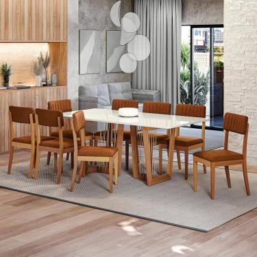Imagem de Conjunto Sala de Jantar Madeira Maciça 8 Cadeiras Kappesberg