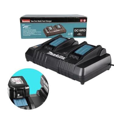 Imagem de Carregador Duplo de Bateria 18v modelo Dc18rd 127v Makita