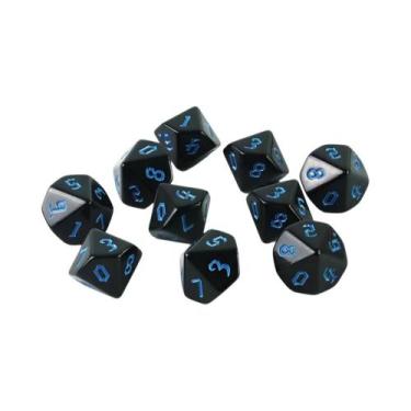 Imagem de Ink Colorido D10 RPG Dados Poliédricos 0-9 Fonte Retro Estilo Fantasia
