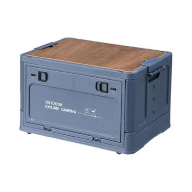 Imagem de Grande Caixa De Armazenamento Dobrável Para Carro De 30L Com Tampa De 