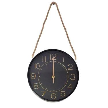 Imagem de Relógio Parede Serrano Moderno Redondo Rose Gold Black 30cm