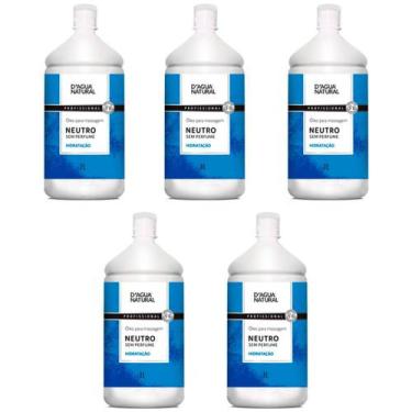 Imagem de Kit 5 Unidades Óleo para Massagem Dagua Natural Neutro 1L Sem Perfume 