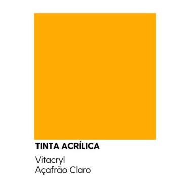 Imagem de Tinta Emborrachada Acetinada Amarelos - Vitacryl, Açafrão Claro, 3,6 l