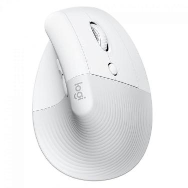 Imagem de Mouse Logitech Lift, Vertical, Sem Fio/Bluetooth, 4000 DPI, 6 Botões, Branco